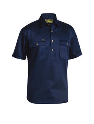 Bisley Closed Front Mens S/S Cotton Drill Shirt