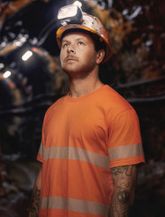 Mens Hi Vis Segmented Tape Cotton Tee Shirt
