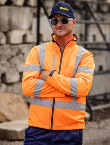 Hi Vis X-Taped Rail Orange Softshell Jacket