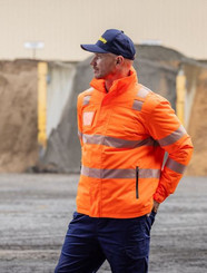 Hi Vis Taped Heated Jacket with Hood