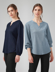 Womens Ruche Long Sleeve Blouse