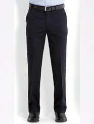  Mens Plain Front Flexi-Waist Trousers