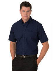 City Collection Mens Navy Microcheck S/S Shirt