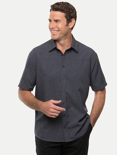 City Collection Mens Charcoal Ezylin Short Sleeved Shirt