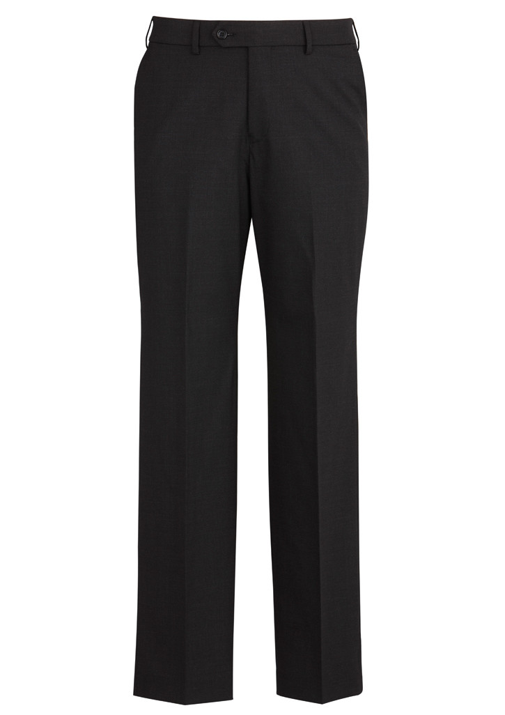 Mens Flat Front Wool Stretch Trouser