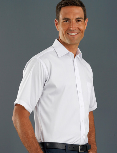 John Kevin Mens Short Sleeve Poplin Shirt
