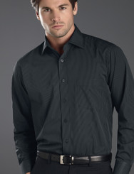 John Kevin Mens Long Sleeve Dark Stripe Shirt