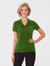 Pippa Short Sleeve Stretch Top - Fern Green