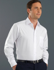 John Kevin Mens Long Sleeve Self Stripe Shirt