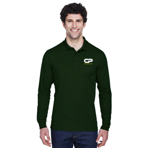 CPS Men's Performance Long Sleeve Pique Polo - Forest Green (CPS-POL8M-FO)