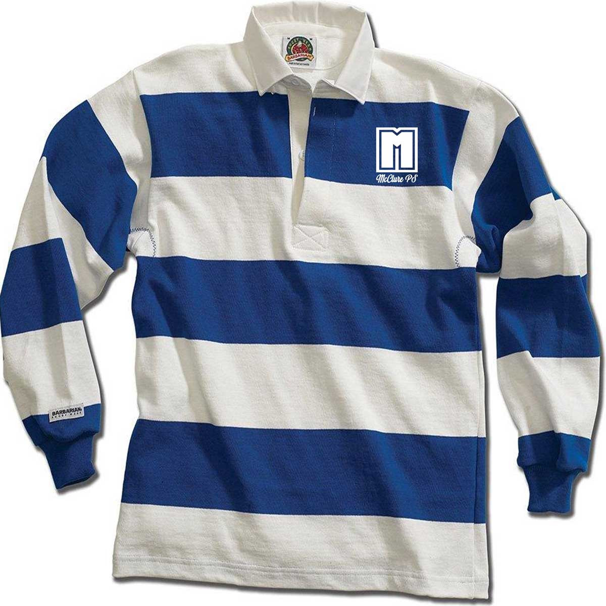 MCP Barbarian Adult Casual 4 Inch Stripe 8 Rugby Shirt - Royal