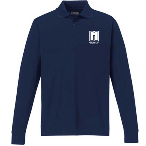 MCP Youth Long Sleeve Polo Shirt - Navy (MCP-POL7Y-NY)