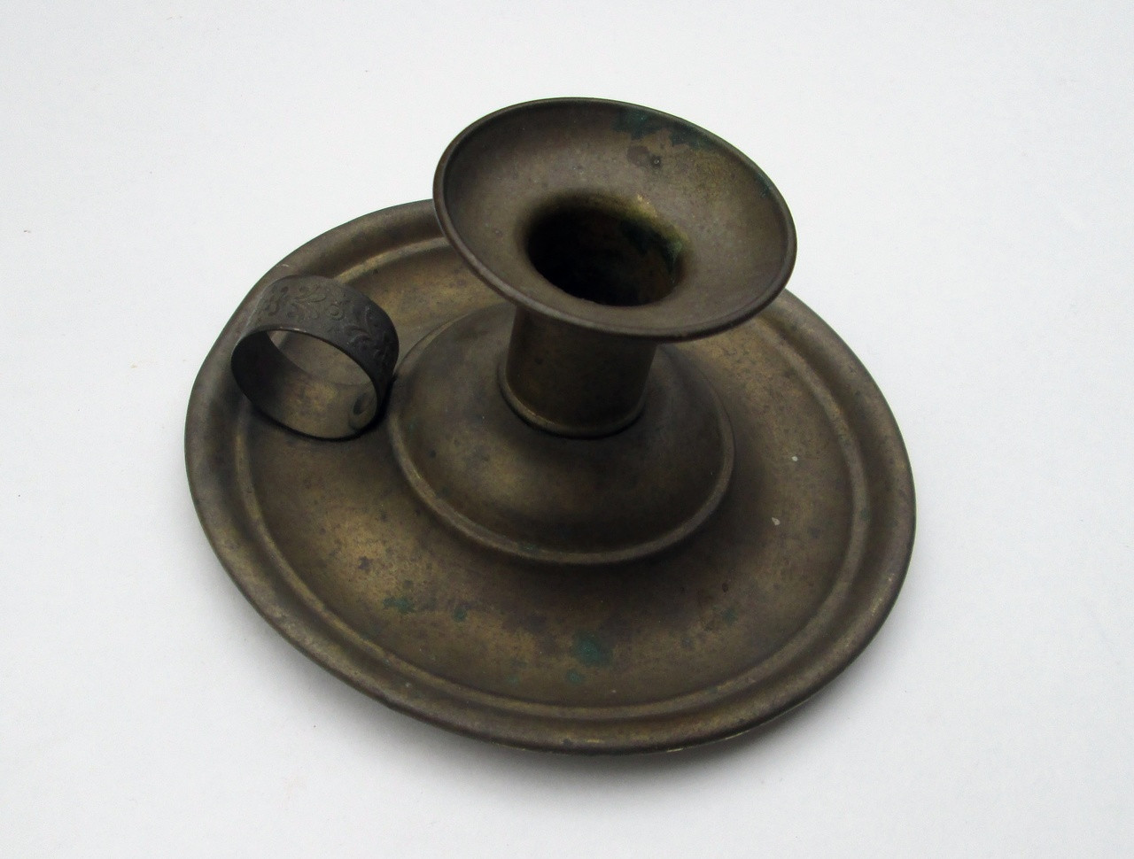 Civil War era Brass Candle Holder Yankee Rebel Antiques