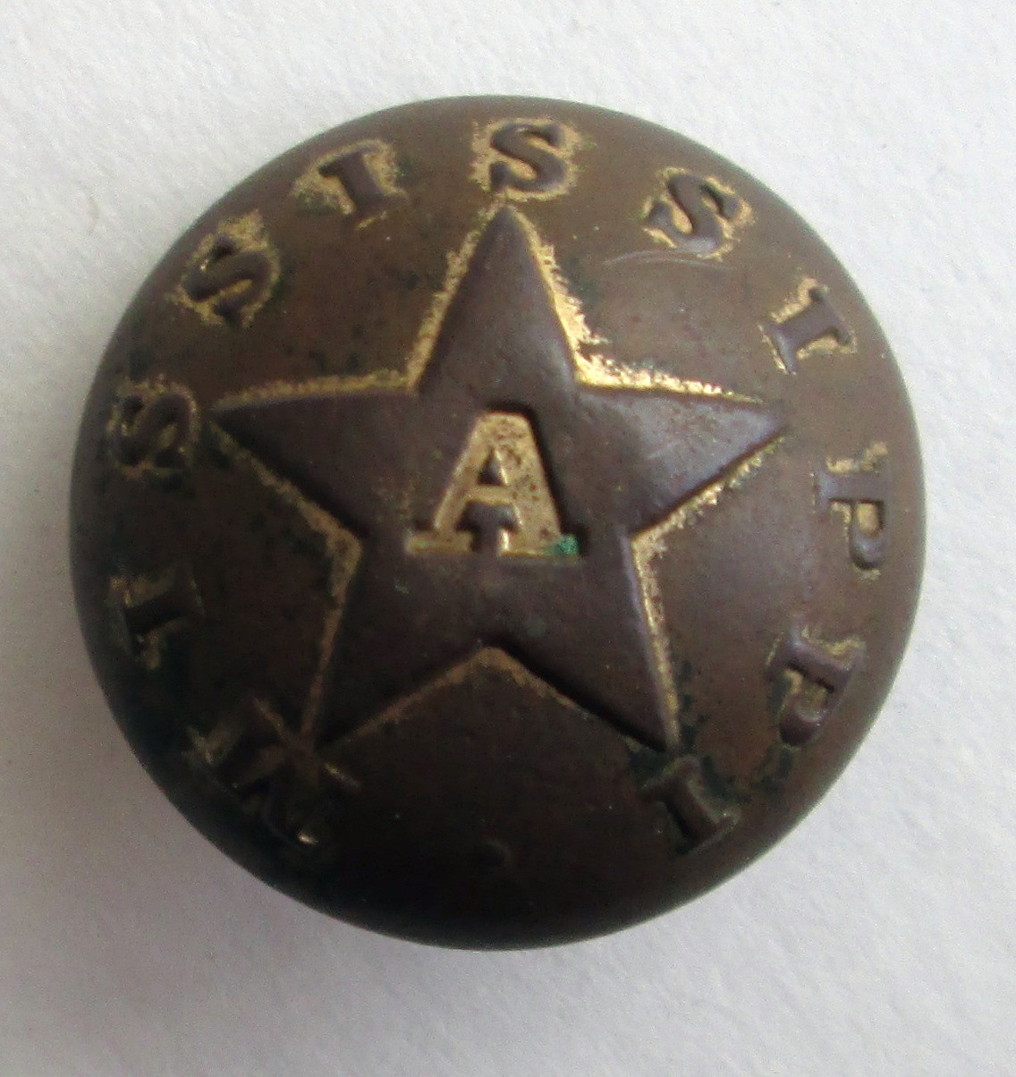 Rare Civil War Confederate Mississippi Artillery Button (SOLD) Yankee