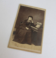 CDV Photograph of girl with pump organ, Ft. Monroe, VA (SOLD)