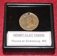 Henry Clay Hard Times token, dug at Vicksburg
