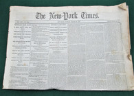 Original New York Times newspaper, March 1865 (SOLD)