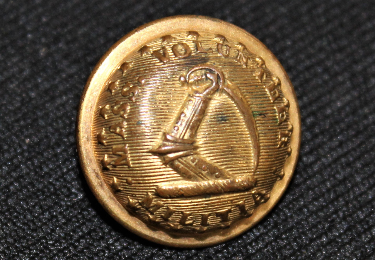 Civil War Massachusetts Volunteer Militia button (SOLD) - Yankee Rebel  Antiques