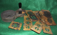 CIVIL WAR STENCIL SET WITH ORIGINAL INK, BRUSH AND BRASS STENCILS (SOLD)   