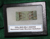 Original Brass Belt Keeper for an issued Union belt, dug at Cedar Mountain, VA, (SOLD,RF)