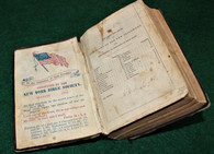 Presentation Pocket Bible from the NY Bible Society, March 1862, 105th            NYVI  (SOLD,FO)  