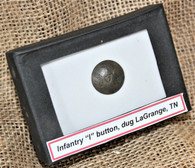 Early pre-Civil War one-piece Infantry “I” button, dug at LaGrange, TN