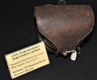 Civil War leather Percussion Cap Box, ex – Rochester Historical Society Museum (SOLD) 