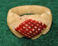 Soldier-carved bone ring from Union III Corps, 1st Division (SOLD,GW)                     