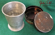 Civil War Soldier’s Cased Telescopic pewter cup, as in Gettysburg Museum   