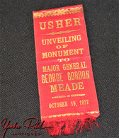 Ribbon for the dedication of the General Meade Monument in Washington, DC  (SOLD) 