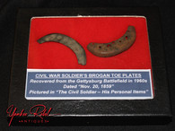  Published! Civil War Soldier's Brogan Toe Plates dated 1859, recovered in Gettysburg (SOLD)