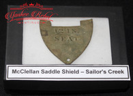 Brass Saddle Shield, Size 12, recovered at Sailor’s Creek Battlefield           