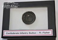 Confederate Block “I” Infantry button, found in the area of Ft. Fisher, NC    