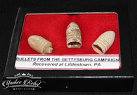 Grouping of three Civil War bullets from Gettysburg Campaign, Littlestown, PA  (ON HOLD)