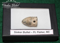 Excavated large caliber bullet made into fishing sinker, found Ft. Fisher, NC  
