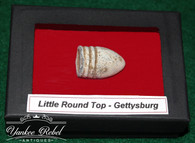 Large Minie Ball from Little Round Top, Gettysburg, Rosensteel collection     