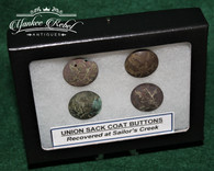 Eagle buttons from a Union Sack coat with thread, dug Sailor’s Creek, VA Battlefield 