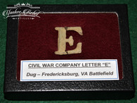 Civil War Company Letter “E”, recovered at Fredericksburg during 1960s – 1970s  