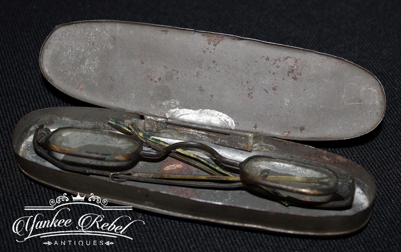 Original cased pair of Civil War soldier’s eyeglasses, as in Gettysburg