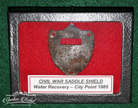 Civil War Saddle Shield from a water-recovery at City Point, Virginia in 1985    