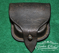 Original Civil War Leather Percussion Cap Box with cartridge paper                 
