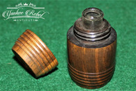 Soldier's Rosewood "Barrel" Traveling Inkwell, as in books and museums                     