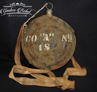 Original Civil War Union Bullseye Canteen with cover, cork, sling, and Unit marking  