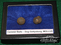 Two Artillery Canister balls, found at Gettysburg and from the MOLLUS Museum (SOLD)  