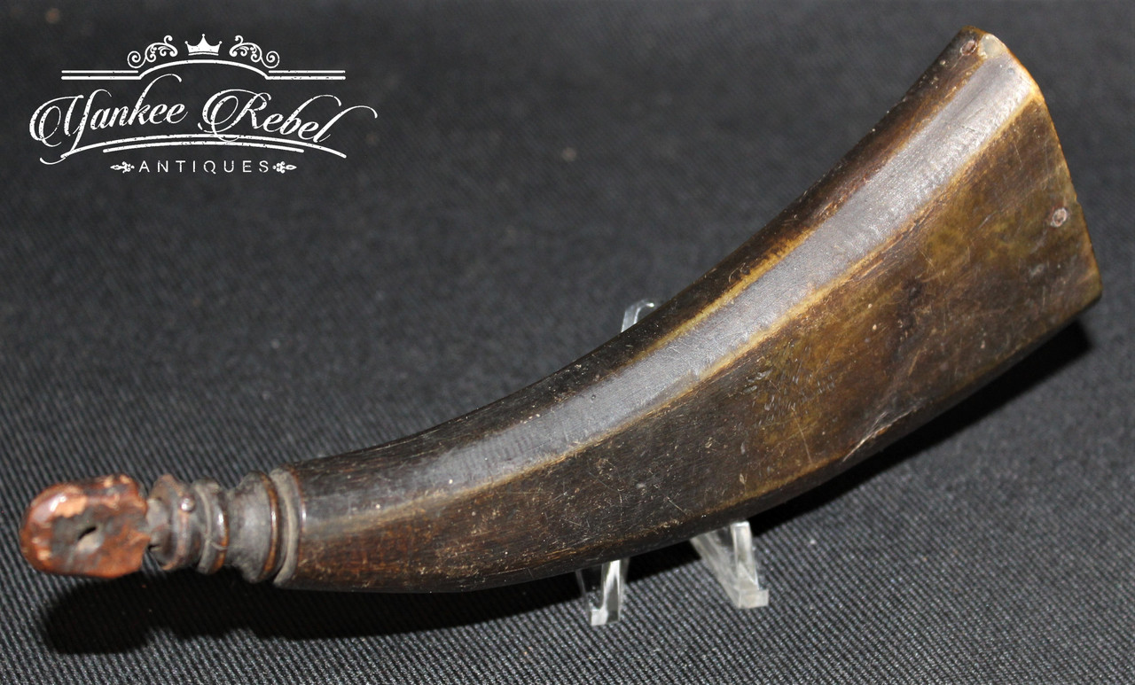 Revolutionary War Flat Powder Horn Yankee Rebel Antiques