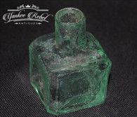  Civil War Aqua-colored glass inkwell              