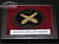 Civil War officer’s cloth artillery hat insignia                
