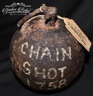  RARE - Revolutionary War section of heavy Chain Shot, recovered at Lake Champlain, NY  (SOLD)