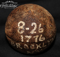 Rare - Revolutionary War 4-pounder cannonball, recovered at Brooklyn, NY - the largest Rev War battle (SOLD)     