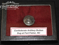 Excavated Confederate Block “A” Artillery Button, recovered at Fort Fisher, NC   